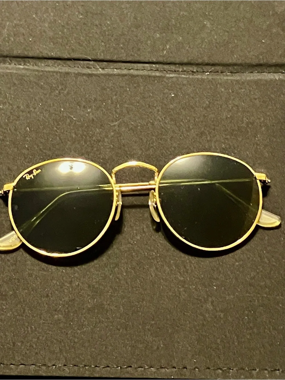 RAY BAN ICONIC ROUND GLASS GOLD FRAME SUNGLASSES VTG FANTASTIC CONDITION